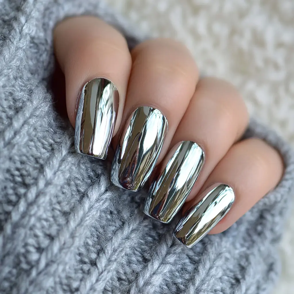 metallic coffin long nails with glossy