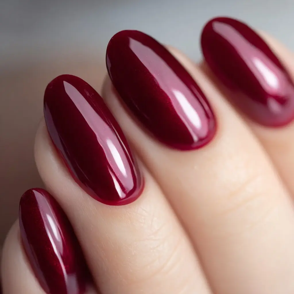 red coffin long nails with glossy