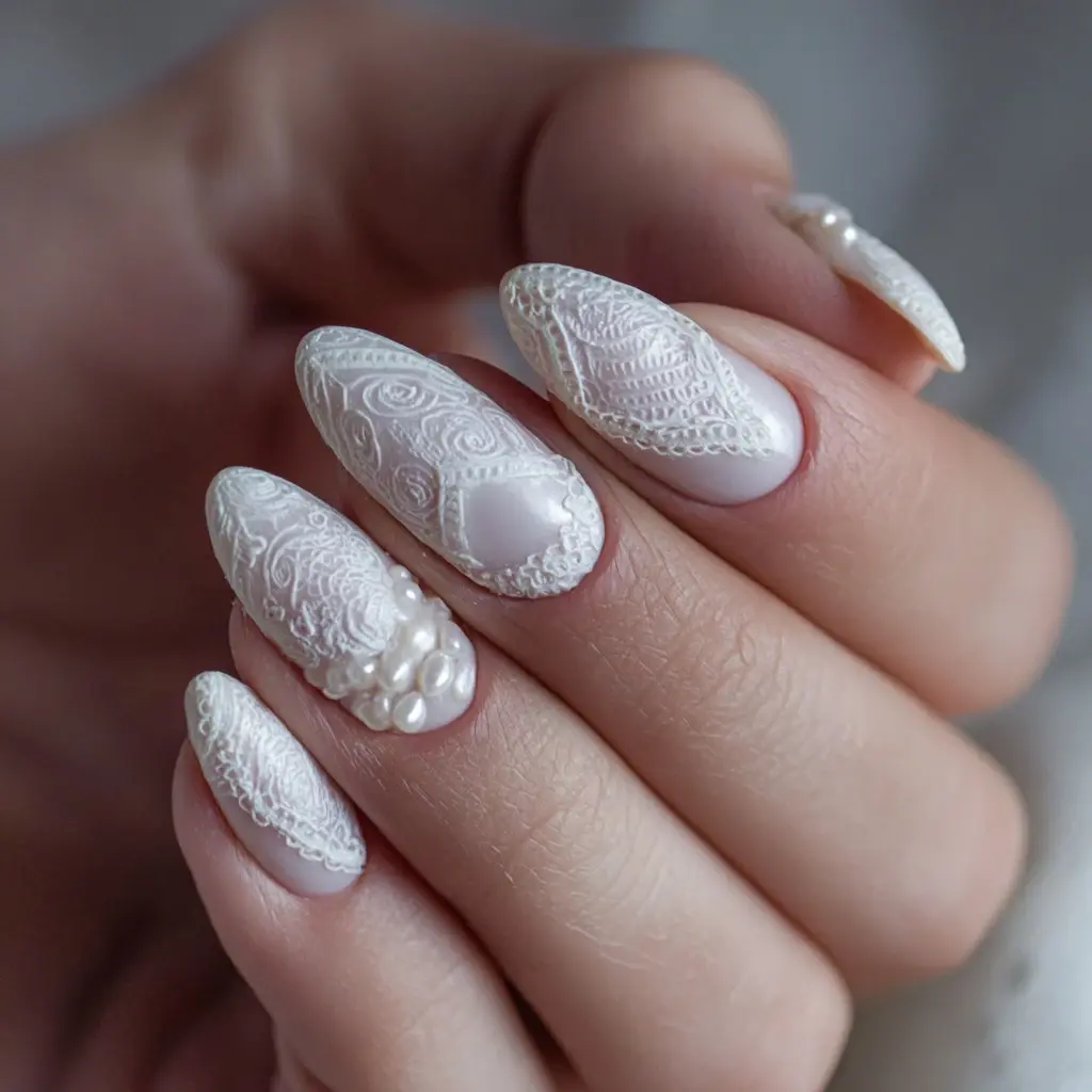 white and pastel coffin long nails with floral and abstract
