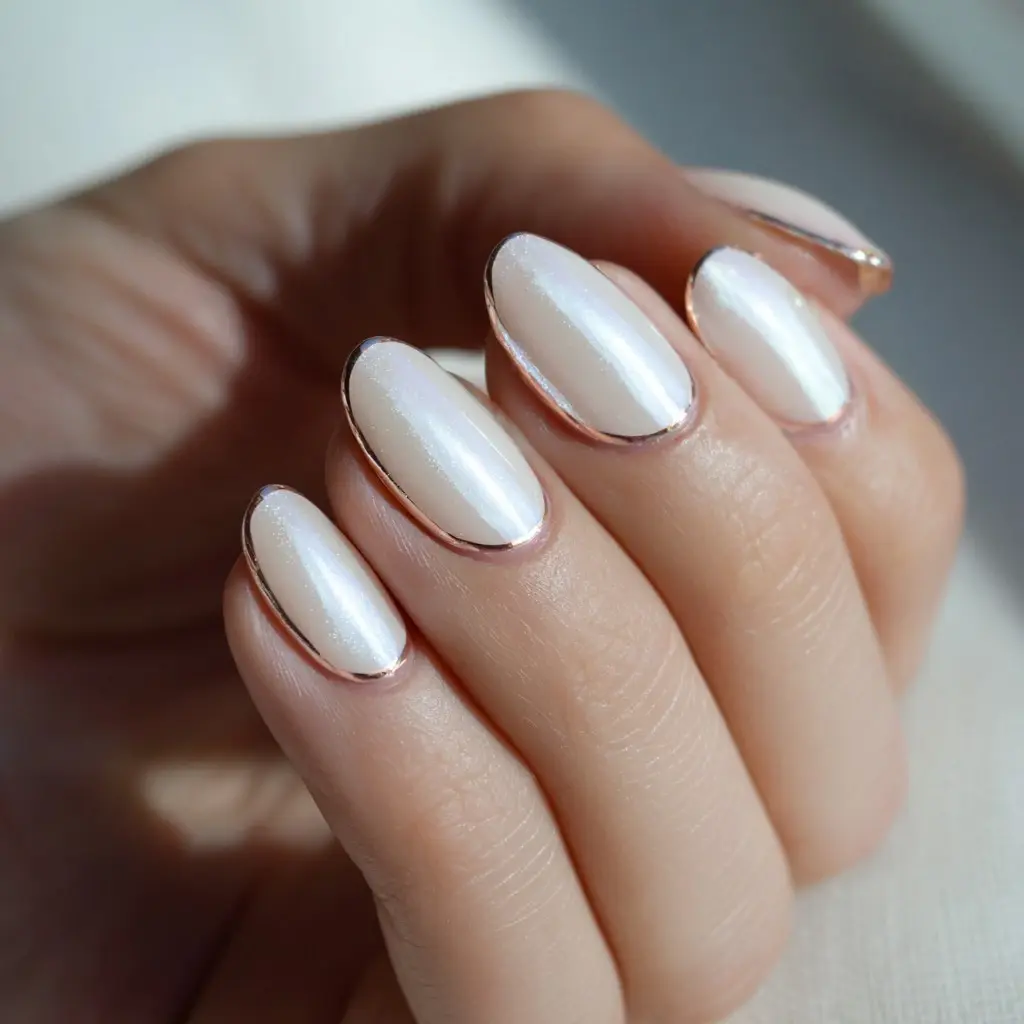 white and metallic coffin long nails with french and glossy